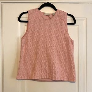 Valerie Separates sleeveless pleated pink shirt in size L